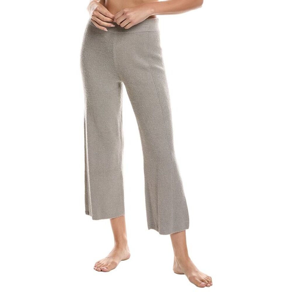 Barefoot Dreams Womens Cozychic Lite Rib Blocked Wide Leg Pant, Grey